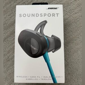 NWOT-Bose SoundSport Wireless Earphones, aqua/black
